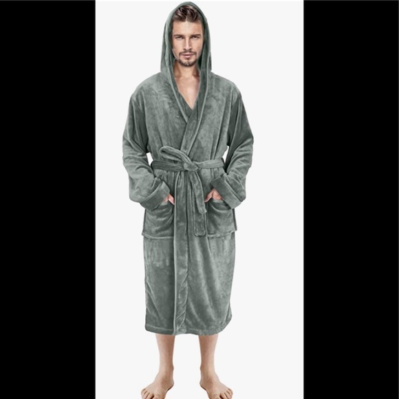 Mens New Adjustable w Belt Fleece Robe Multiple Sizes - Picture 1 of 2